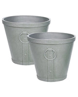 Plant Pot Grey Fibre Clay 41 37 cm Outdoor Indoor All Weather Beliani