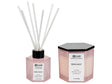 Set of Scented Candle and Fragrance Stick Diffuser Pink 100% Soy Wax Cotton Wick Glass Fruity Bergamot Beliani