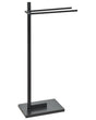 Towel Stand Black Steel 2 Rails Bathroom Accessories Standing Towel Rack Modern Design Beliani