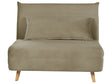 Small Sofa Bed Olive Green Velvet Fabric Wooden Legs 1 Seater Fold-Out Sleeper Armless with Cushion Scandinavian Modern Design Beliani