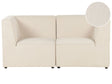 Modular 2 Seater Sofa Beige Corduroy Sectional Two Piece Sofa Modern Jumbo Cord Minimalistic Style Beliani
