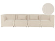 Modular 4 Seater Sofa Beige Corduroy Sectional 4 Pieces Sofa Modern Jumbo Cord Minimalistic Style Beliani