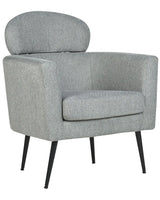 Armchair Grey Fabric Soft Upholstery Black Legs with Headrest Backrest Retro Glam Art Decor Style Beliani