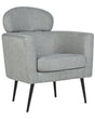 Armchair Grey Fabric Soft Upholstery Black Legs with Headrest Backrest Retro Glam Art Decor Style Beliani