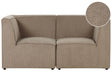 Modular 2 Seater Sofa Taupe Corduroy Sectional Two Piece Sofa Modern Jumbo Cord Minimalistic Style Beliani