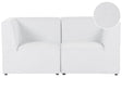 Modular 2 Seater Sofa ff White Corduroy Sectional Two Piece Sofa Modern Jumbo Cord Minimalistic Style Beliani