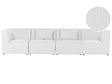 Modular 4 Seater Sofa Off White Corduroy Sectional 4 Pieces Sofa Modern Jumbo Cord Minimalistic Style Beliani