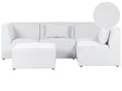 Modular Left Corner 4 Seater Sofa Off White Corduroy with Ottoman 4 Seater Sectional Sofa Modern Design Beliani