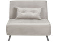 Sofa Bed Light Grey Velvet Fabric Upholstery Single Sleeper Fold Out Chair Bed with Cushion Modern Design Beliani