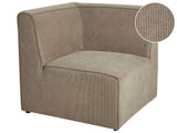 Corner Section Beige Taupe  Corduroy 1-Seat Jumbo Cord Sofa Module Modern Single-Seat Beliani
