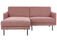 Right Hand Corner Sofa Polyester Pink Couch 2-Seater Upholstered Metal Legs Woven Fabric Cushioned Back Minimalist Modern Beliani