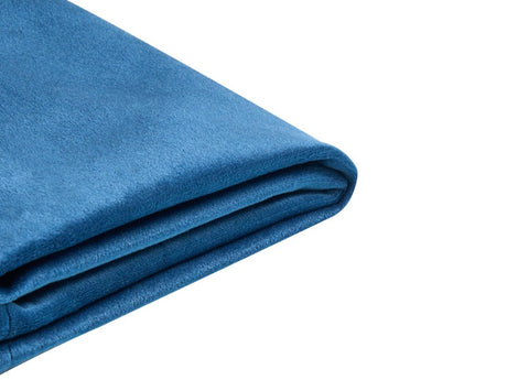 Bed Frame Cover Blue Velvet for Bed 140 x 200 cm Removable Washable Beliani