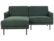 Right Hand Corner Sofa Polyester Dark Green 192 x 155 Couch 2-Seater Upholstered Metal Legs Woven Fabric Cushioned Back Minimalist Modern Beliani