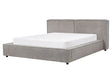 EU King Size Bed Grey Fabric Upholstery 5ft3 Slatted Base with Thick Padded Headboard Footboard Beliani