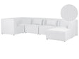 Modular Right Corner 5 Seater Sofa Off White Corduroy with Ottoman 5 Seater Sectional Sofa Modern Design Beliani