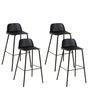 Set of 4 Bar Stools Black Plastic Seat Metal Legs 90 cm Synthetic Counter Kitchen Chair Modern Beliani