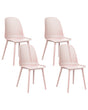 Set of 4 Dining Chairs Light Pastel Pink Synthetic Seat and Legs Open Net Design Backrest Modern Minimalist Beliani