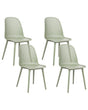 Set of 4 Dining Chairs Light Green Synthetic Seat and Legs Open Net Design Backrest Modern Minimalist Beliani