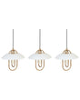 Pendant Lamp Gold and White Metal Handmade 3 Point Lighting Modern Decorative Lights Living Room Decor Beliani