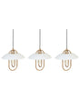 Pendant Lamp Gold and White Metal Handmade 3 Point Lighting Modern Decorative Lights Living Room Decor Beliani
