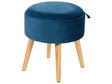 Stool Navy Blue Velvet Upholstered Storage Tray Top Glamour Style Beliani