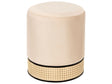 Pouffe Light Beige Upholstered Velvet Rattan Weave Accent Ring Glamour Stool Beliani