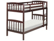 Bunk Bed Dark Wood Pine EU Single Size 3ft 90 x 200 cm High Sleeper Children Kids Bedroom Ladder Slats Beliani