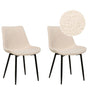 Set of 2 Dining Chairs Beige Boucle Upholstery Tall Backrest Black Metal Legs Modern Design Beliani