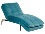 Chaise Lounge Teal Velvet Tufted Adjustable Back and Legs Modern Glam Beliani