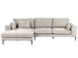 Right Hand Corner Sofa Light Grey Velvet Upholstered L-Shaped Tufted Cushioned Seat with Scatter Cushions Beliani