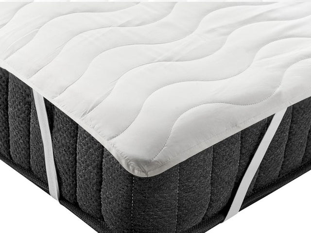 Mattress Protector White Microfibre Super King Size 180 x 200 cm Waterproof Pad Polyester Filling Fitted Quilted Piped Edges Beliani