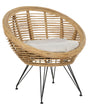 Chair Natural Rattan Light Beige Cotton Cushion Medium Resistance Indoor Outdoor Boho Style Garden Patio Balcony Beliani