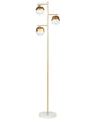 Floor Lamp Gold Iron Glass 3 Round White Shades Marble Base Modern Glam Design Living Room Lighting Beliani