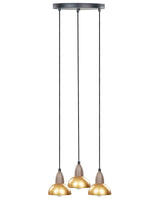 Hanging Lamp Brass Metal Iron Base Shades 3 Light Point Home Accessories Illumination Living Room Dining Beliani