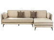 Corner Sofa Beige Upholstery Velvet Metal Legs Pillow Backrest Scatter Cushions Modern Design Beliani