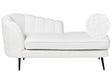 Chaise Lounge Off-White Boucle Upholstery Black Metal Legs Left Hand Modern Design Living Room Furniture Beliani