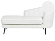 Chaise Lounge Off-White Boucle Upholstery Black Metal Legs Right Hand Modern Design Living Room Furniture Beliani