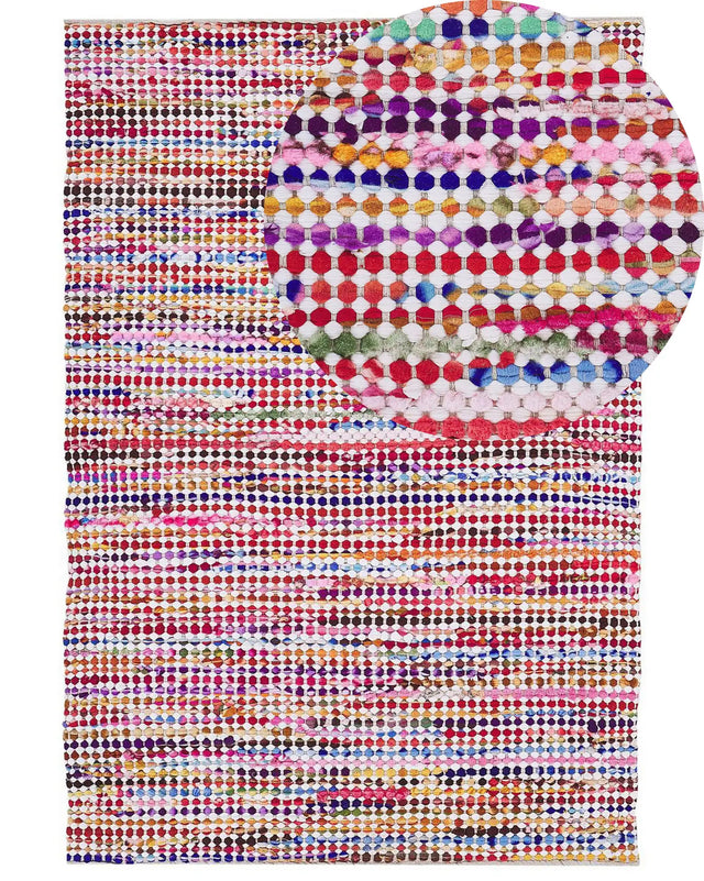 Rag Rug Multicolour 160 x 230 cm Rectangular Hand Woven Boho Eclectic Beliani