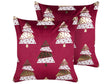 Set of 2 Scatter Cushions Red Velvet Fabric 45 x 45 cm Christmas Tree Pattern Removable Covers Living Room Bedroom Beliani