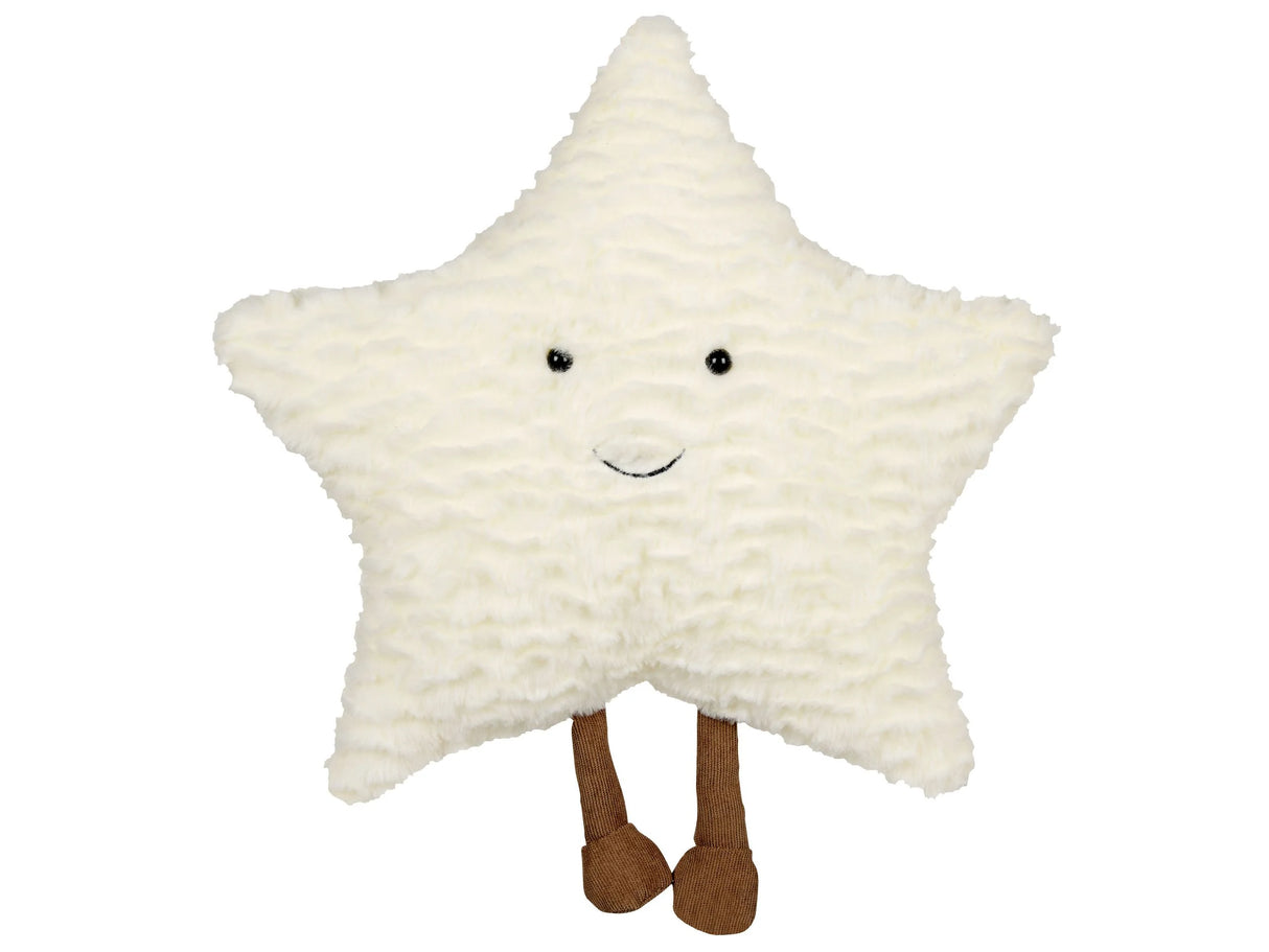 Kids Cushion White Fabric 40 x 40 cm Fluffy Plush Toy Star Shaped Pillow with Filling Soft Children's Toy Beliani