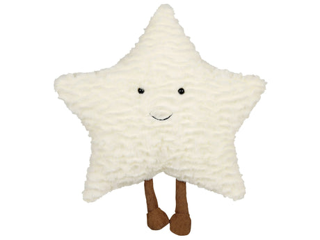 Kids Cushion White Fabric 40 x 40 cm Fluffy Plush Toy Star Shaped Pillow with Filling Soft Children's Toy Beliani