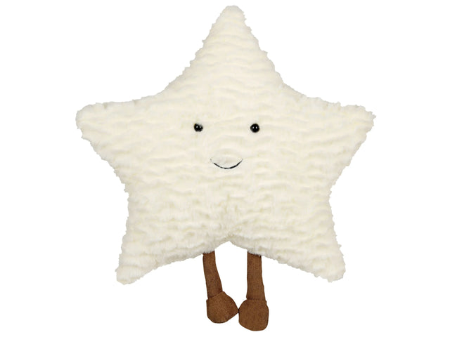 Kids Cushion White Fabric 40 x 40 cm Fluffy Plush Toy Star Shaped Pillow with Filling Soft Children's Toy Beliani