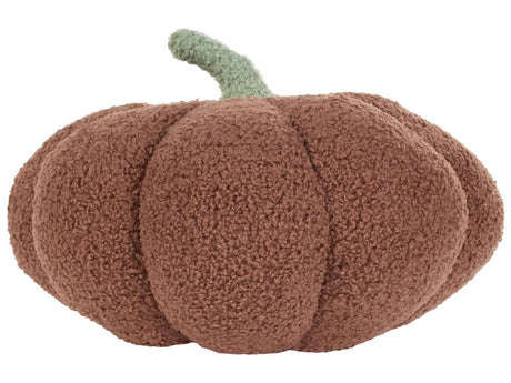 Pumpkin Cushion Brown Boucle ⌀ 28 cm Throw Pillow Halloween Decor Stuffed Toy Beliani