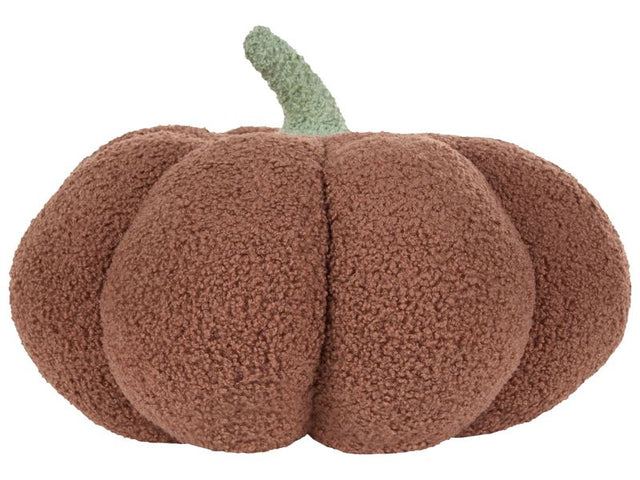 Pumpkin Cushion Brown Boucle ⌀ 35 cm Throw Pillow Halloween Decor Stuffed Toy Beliani