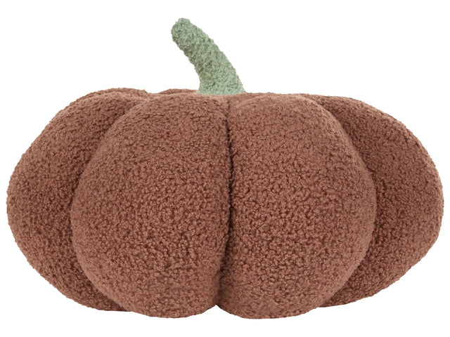 Pumpkin Cushion Brown Boucle  35 cm Throw Pillow Halloween Decor Stuffed Toy Beliani