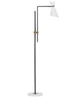 Floor Lamp White Metal 140 cm Marble Base Adjustable Shade Gold Accents Modern Industrial Style Living Room Office Bedroom Beliani