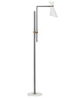 Floor Lamp White Metal 140 cm Marble Base Adjustable Shade Gold Accents Modern Industrial Style Living Room Office Bedroom Beliani
