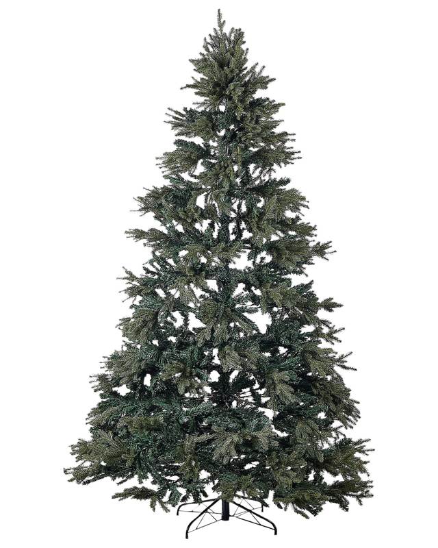 Artificial Christmas Tree Green PVC Metal Base 240 cm Traditional Style Festive Decor Beliani