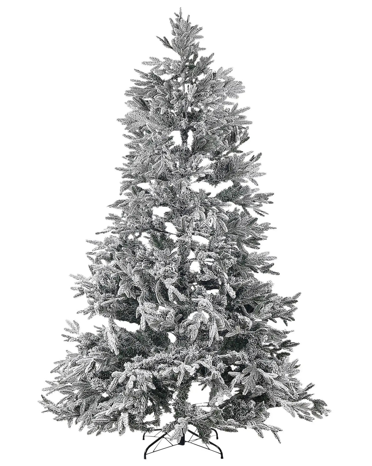 Artificial Christmas Tree White PVC Metal Base 240 cm Snowed  Frosted Branches Scandinavian Style Beliani
