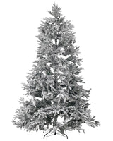 Artificial Christmas Tree White PVC Metal Base 240 cm Snowed  Frosted Branches Scandinavian Style Beliani